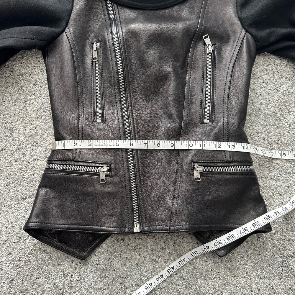 Alexander McQueen wool and leather moto peplum jacket 42 small 🖤💀🖤 - Picture 14 of 16